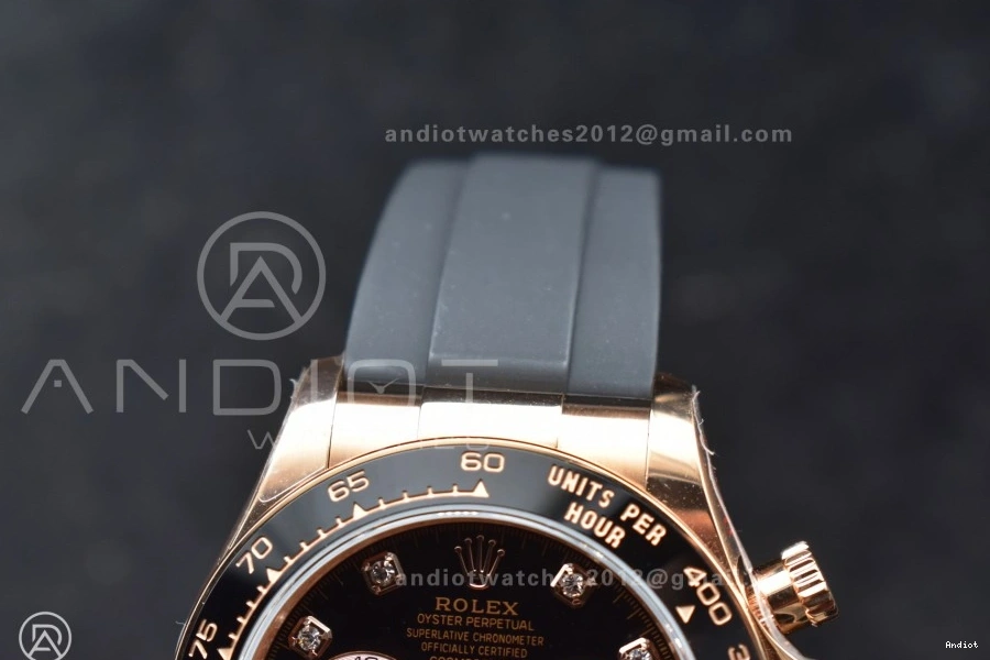1:1 Edition Black QF Best Oysterflex SH4131 V6 Dial (Weighted) on Strap RG Daytona 126515 Diamonds 0519